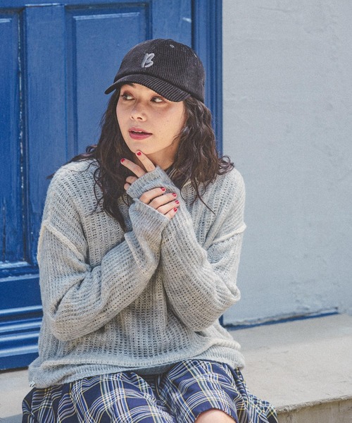 バイカラー透かしニットプルオーバー（ニット/セーター）｜niko