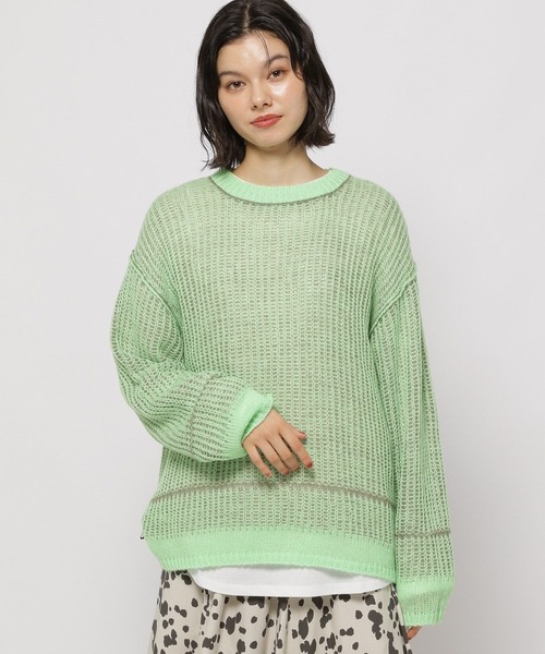 niko and（ニコアンド）の「バイカラー透かしニットプルオーバー