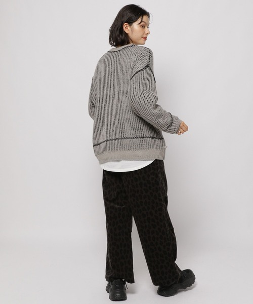 ☆niko☺︎☆ バイカラー透かしニットプルオーバー（ニット/セーター）｜niko