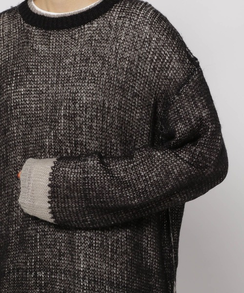 バイカラー透かしニットプルオーバー（ニット/セーター）｜niko and