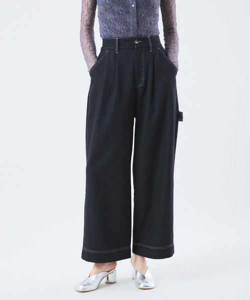 Muscat(マスカット)の「ウールタッチ ペインターパンツ(その他パンツ・レディース・ブラック/チャコールグレー/ダークブラウン・F)」の2枚目の写真