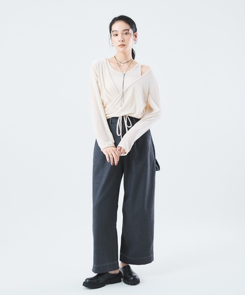 Muscat(マスカット)の「ウールタッチ ペインターパンツ(その他パンツ・レディース・ブラック/チャコールグレー/ダークブラウン・F)」の16枚目の写真