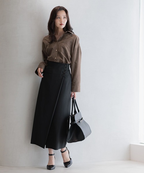 セール】ラップ風Iラインスカート589188（スカート）｜Andemiu