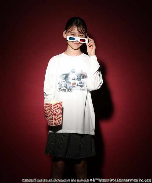 GLOBAL WORK（グローバルワーク）の「ヘビロッTEE/ムービー長袖/587895（Tシャツ/カットソー・キッズ・チャコールグレー/ライトグレー/ブラック/ホワイト系5/ホワイト系6・130cm/140cm/150cm/160cm）」の2枚目の写真