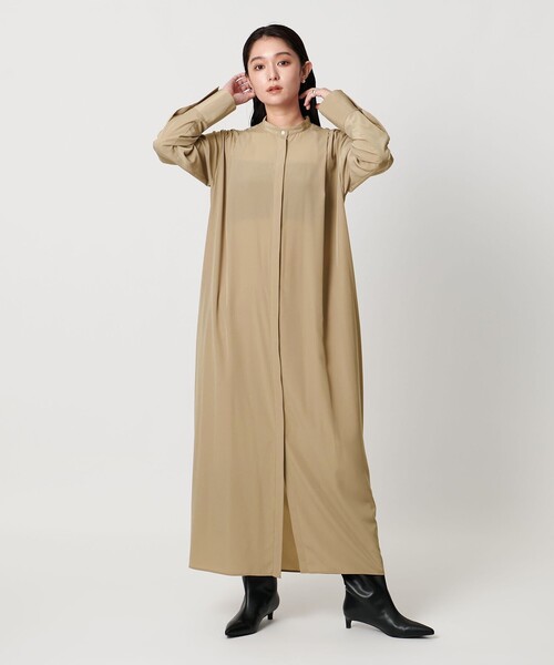 MARW UNITED ARROWS＞ドレープ バンドカラー シャツ ワンピース