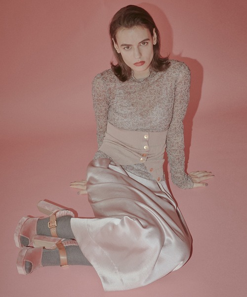 LE CIEL BLEU（ルシェルブルー）の「フローラルチュールトップ / Floral Tulle Top（Tシャツ/カットソー・レディース・ピンク/ライトブルー・36）」の5枚目の写真