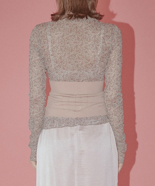 LE CIEL BLEU（ルシェルブルー）の「フローラルチュールトップ / Floral Tulle Top（Tシャツ/カットソー・レディース・ピンク/ライトブルー・36）」の9枚目の写真