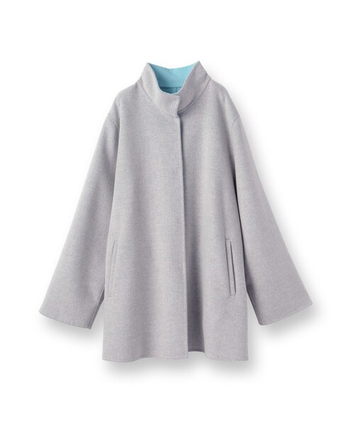 INDIVI（インディヴィ）の「【配色デザイン／ミドル丈】ウールリバー テントラインコート（その他アウター・レディース・ライトグレー系4/ネイビー系4/ベージュ系その他7・38/36/15 /13/05/40）」の4枚目の写真