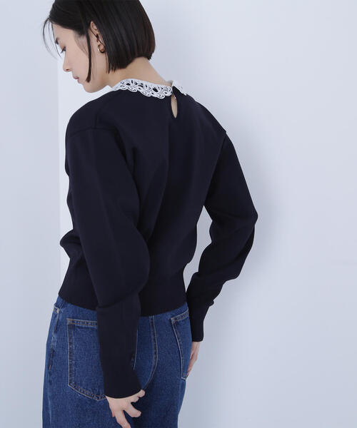 NATURAL BEAUTY BASIC(ナチュラルビューティーベーシック)の「◇レースカラーフォルムニット(ニット/セーター・レディース・グレー/ブラウン/ネイビー・FREE)」の14枚目の写真