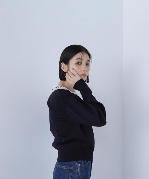 セール】◇レースカラーフォルムニット（ニット/セーター）｜NATURAL
