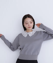 NATURAL BEAUTY BASIC | ◇レースカラーフォルムニット(ニット/セーター)