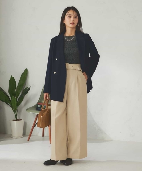 a.v.v（アーヴェヴェ）の「【マシンウォッシャブル】ダブルブレストジャケット（テーラードジャケット・レディース・ネイビー/モカ・36/38/40）」の10枚目の写真