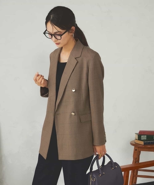 a.v.v（アーヴェヴェ）の「【マシンウォッシャブル】ダブルブレストジャケット（テーラードジャケット・レディース・ネイビー/モカ・36/38/40）」の17枚目の写真