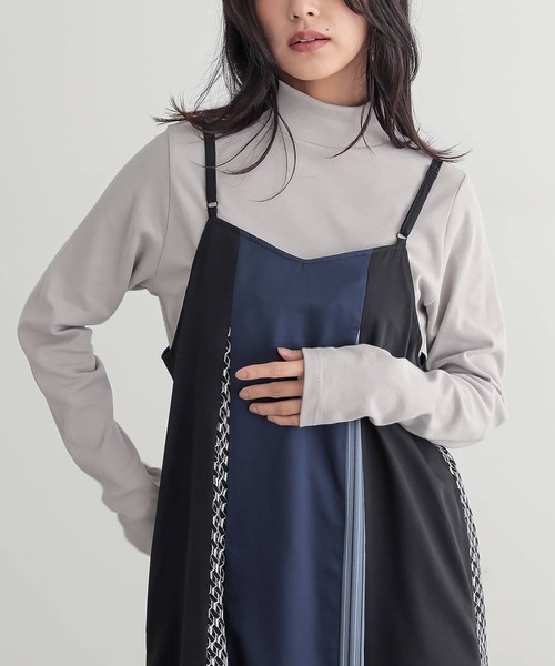 n'OrLABEL(ノアールレーベル)の「【吸湿発熱・保温・帯電防止】シャツ襟ハイネックカットソー(Tシャツ/カットソー・レディース・ブラック/グレイッシュベージュ/アイボリー/チャコール/ネイビー・M/LL/L)」の21枚目の写真