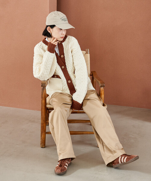 MALION vintage パッチワーク パフスリーブ スウェットカーディガン