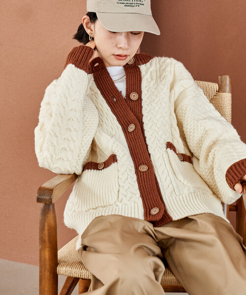 FREAK'S STORE（フリークスストア）の「パッチワーク ケーブル 配色