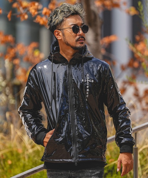 アダムスジャグラー　レザーO.Eロングジップパーカー　Lサイズ RTEG Z.TレザーO.Eロングジップパーカー（パーカー）｜adamsJUGGLER