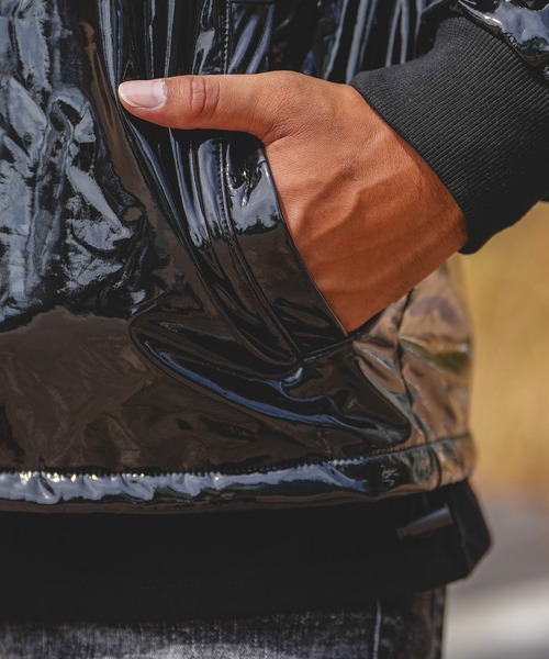 アダムスジャグラー　レザーO.Eロングジップパーカー　Lサイズ RTEG Z.TレザーO.Eロングジップパーカー（パーカー）｜adamsJUGGLER