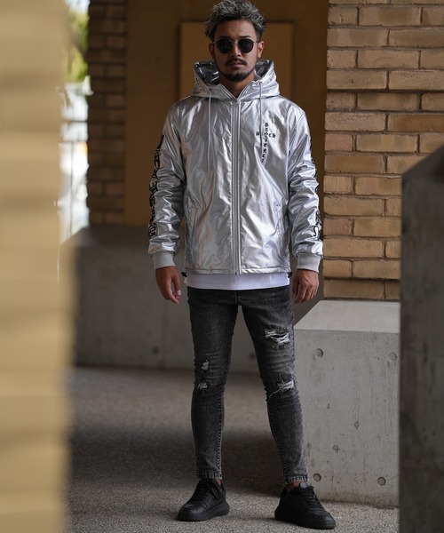 アダムスジャグラー　レザーO.Eロングジップパーカー　Lサイズ アダムスジャグラー レザーO.Eロングジップパーカー Lサイズ