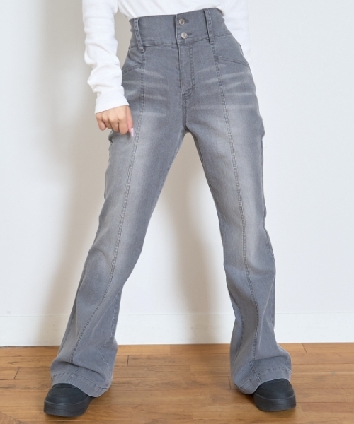 ストレッチ】スタイルアップフレアデニム（デニムパンツ）｜LOVETOXIC