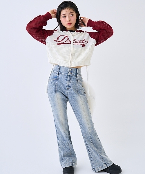 ストレッチ】スタイルアップフレアデニム（デニムパンツ）｜LOVETOXIC