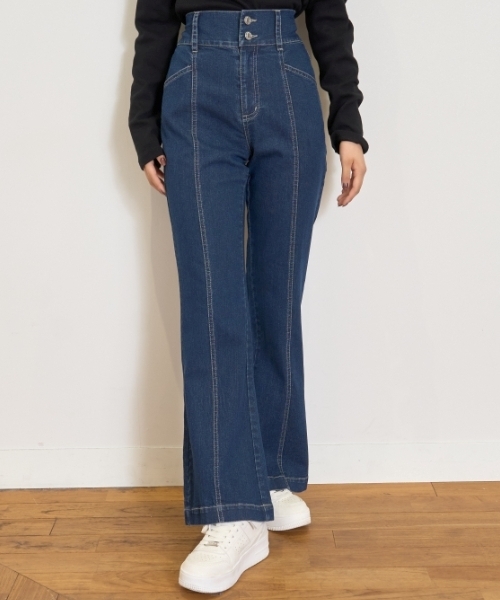 ストレッチ】スタイルアップフレアデニム（デニムパンツ）｜LOVETOXIC