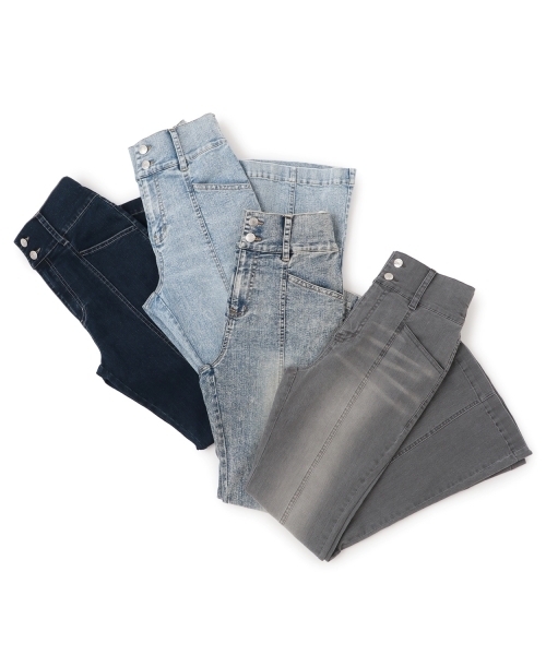 LOVETOXIC（ラブトキシック）の「【ストレッチ】スタイルアップフレアデニム（デニムパンツ・キッズ・ライトブルー/ブルー/サックスブルー/グレー・L:160cm/130cm/M:150cm/S:140cm）」の5枚目の写真