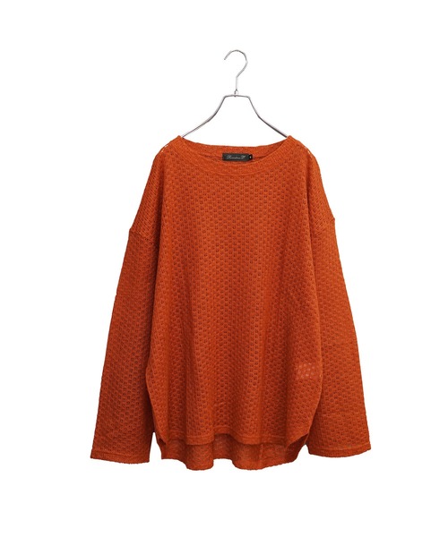 MinoriTY(マイノリティ)の「【MinoriTY】フェザータッチシアーロンT シアーニット シアートップス メンズ 秋服 春服(Tシャツ/カットソー・メンズ・アイボリー/ブラウン/グリーン/オレンジ・S/M/L)」の19枚目の写真