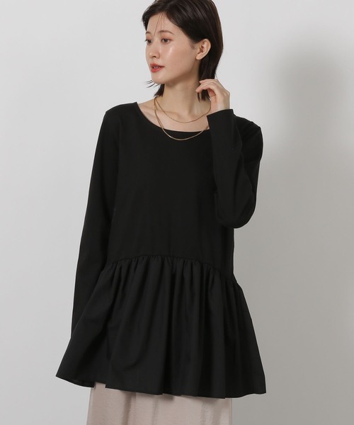 LAKOLE（ラコレ）の「アソート裾レイヤード長袖 / 598755（Tシャツ/カットソー・レディース・ブラック/オフホワイト/その他9/ホワイト・FREE）」の4枚目の写真