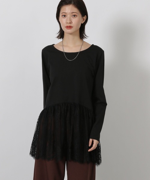 LAKOLE（ラコレ）の「アソート裾レイヤード長袖 / 598755（Tシャツ/カットソー・レディース・ブラック/オフホワイト/その他9/ホワイト・FREE）」の3枚目の写真