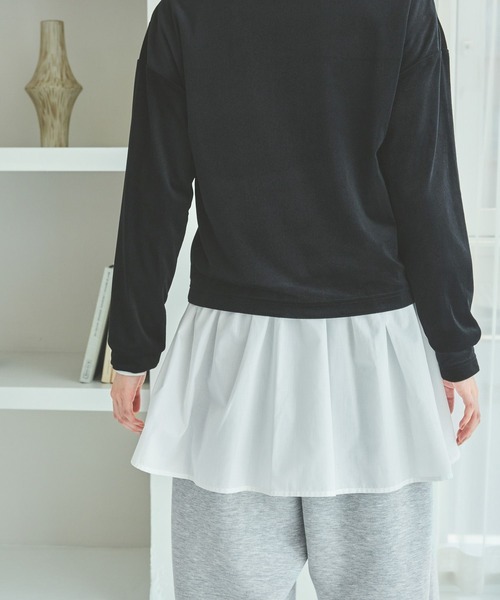 LAKOLE（ラコレ）の「アソート裾レイヤード長袖 / 598755（Tシャツ/カットソー・レディース・ブラック/オフホワイト/その他9/ホワイト・FREE）」の6枚目の写真