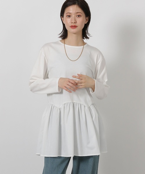 LAKOLE（ラコレ）の「アソート裾レイヤード長袖 / 598755（Tシャツ/カットソー・レディース・ブラック/オフホワイト/その他9/ホワイト・FREE）」の14枚目の写真