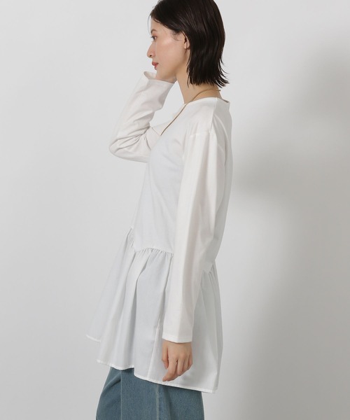 LAKOLE（ラコレ）の「アソート裾レイヤード長袖 / 598755（Tシャツ/カットソー・レディース・ブラック/オフホワイト/その他9/ホワイト・FREE）」の9枚目の写真