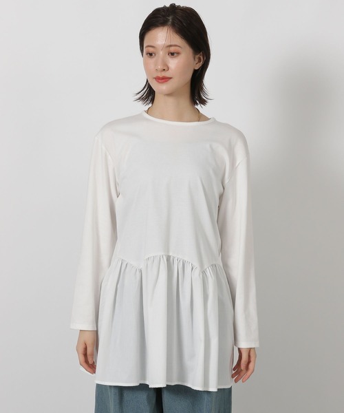 LAKOLE（ラコレ）の「アソート裾レイヤード長袖 / 598755（Tシャツ/カットソー・レディース・ブラック/オフホワイト/その他9/ホワイト・FREE）」の22枚目の写真