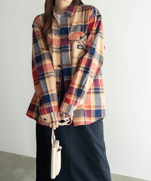Dickies（ディッキーズ）の「【別注限定生産】Dickies 100% Cotton Plaid Work Shirt  Long Sleeve/綿100%チェックワークシャツ/ユニセックス（シャツ/ブラウス・メンズ・ブラック/カーキ/ブラウン/オレンジ・M/L/XL/XXL）」の13枚目の写真