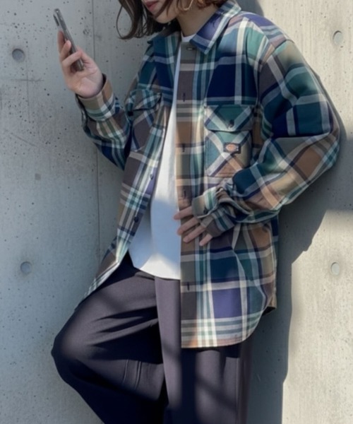 Dickies（ディッキーズ）の「【別注限定生産】Dickies 100% Cotton Plaid Work Shirt  Long Sleeve/綿100%チェックワークシャツ/ユニセックス（シャツ/ブラウス・メンズ・ブラック/カーキ/ブラウン/オレンジ・M/L/XL/XXL）」の9枚目の写真