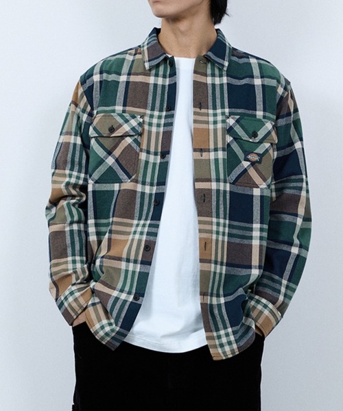 Dickies（ディッキーズ）の「【別注限定生産】Dickies 100% Cotton Plaid Work Shirt  Long Sleeve/綿100%チェックワークシャツ/ユニセックス（シャツ/ブラウス・メンズ・ブラック/カーキ/ブラウン/オレンジ・M/L/XL/XXL）」の14枚目の写真