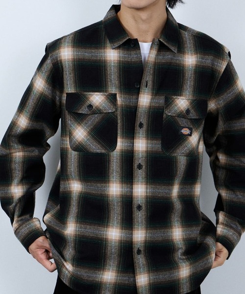 Dickies（ディッキーズ）の「【別注限定生産】Dickies 100% Cotton Plaid Work Shirt  Long Sleeve/綿100%チェックワークシャツ/ユニセックス（シャツ/ブラウス・メンズ・ブラック/カーキ/ブラウン/オレンジ・M/L/XL/XXL）」の18枚目の写真