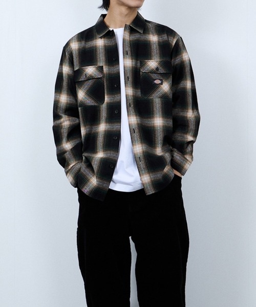 Dickies（ディッキーズ）の「【別注限定生産】Dickies 100% Cotton Plaid Work Shirt  Long Sleeve/綿100%チェックワークシャツ/ユニセックス（シャツ/ブラウス・メンズ・ブラック/カーキ/ブラウン/オレンジ・M/L/XL/XXL）」の20枚目の写真