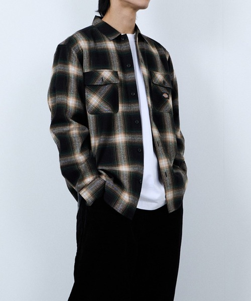 Dickies（ディッキーズ）の「【別注限定生産】Dickies 100% Cotton Plaid Work Shirt  Long Sleeve/綿100%チェックワークシャツ/ユニセックス（シャツ/ブラウス・メンズ・ブラック/カーキ/ブラウン/オレンジ・M/L/XL/XXL）」の21枚目の写真