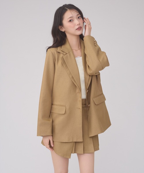 Ambre Neige(アンブルネージュ)の「W lapel tailored jacket / Wラペルテーラードジャケット(テーラードジャケット・レディース・チャコールグレー/ダークブラウン/ベージュ/ボルドー/キャメル・FREE)」の4枚目の写真