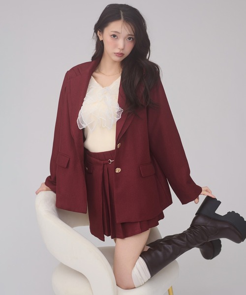 Ambre Neige(アンブルネージュ)の「W lapel tailored jacket / Wラペルテーラードジャケット(テーラードジャケット・レディース・チャコールグレー/ダークブラウン/ベージュ/ボルドー/キャメル・FREE)」の5枚目の写真