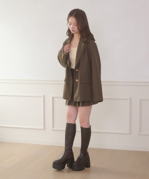 Ambre Neige(アンブルネージュ)の「W lapel tailored jacket / Wラペルテーラードジャケット(テーラードジャケット・レディース・チャコールグレー/ダークブラウン/ベージュ・FREE)」の15枚目の写真
