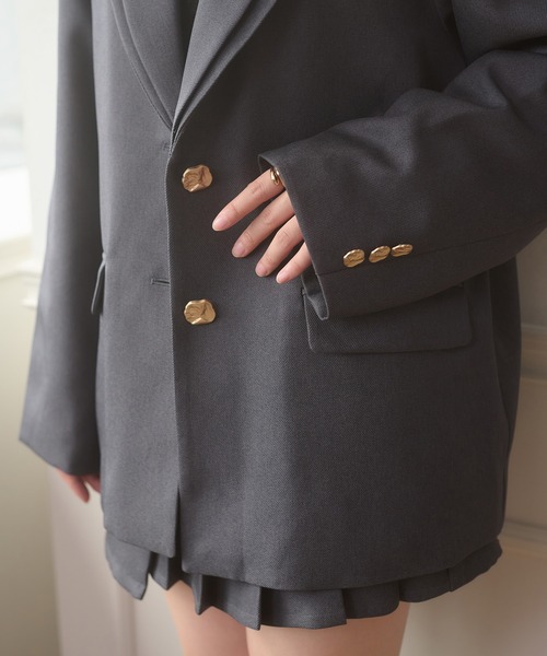 Ambre Neige(アンブルネージュ)の「W lapel tailored jacket / Wラペルテーラードジャケット(テーラードジャケット・レディース・チャコールグレー/ダークブラウン/ベージュ・FREE)」の21枚目の写真