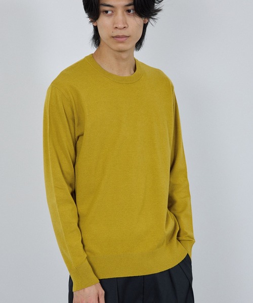 NAVY（ネイビー）の「NAVY 素肌ニットクルーネック（ニット/セーター・メンズ・チャコール/マスタード/ネイビー/杢グレー・S/M/XL/L）」の8枚目の写真