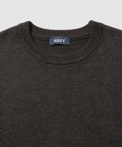 NAVY（ネイビー）の「NAVY 素肌ニットクルーネック（ニット/セーター・メンズ・チャコール/マスタード/ネイビー/杢グレー・S/M/XL/L）」の7枚目の写真