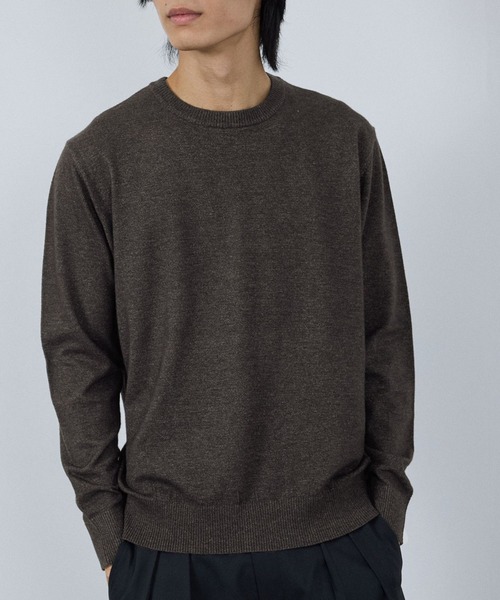 NAVY（ネイビー）の「NAVY 素肌ニットクルーネック（ニット/セーター・メンズ・チャコール/マスタード/ネイビー/杢グレー・S/M/XL/L）」の20枚目の写真