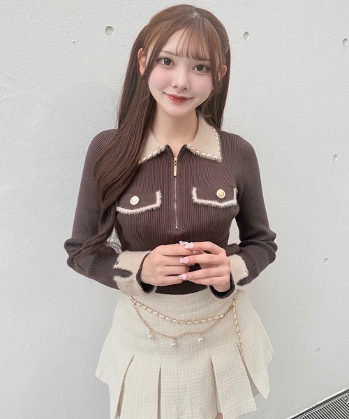 チェーンカラーZIPニット（ニット/セーター）｜NOMAE（ノーマエ）の