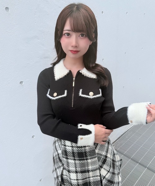 チェーンカラーZIPニット（ニット/セーター）｜NOMAE（ノーマエ）の