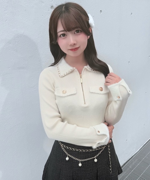 チェーンカラーZIPニット（ニット/セーター）｜NOMAE（ノーマエ）の